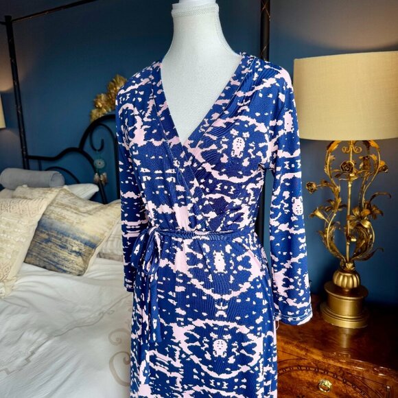 Purple and Lilac Stretchy V Neck Long Sleeved Maxi Dress - Picture 4 of 12